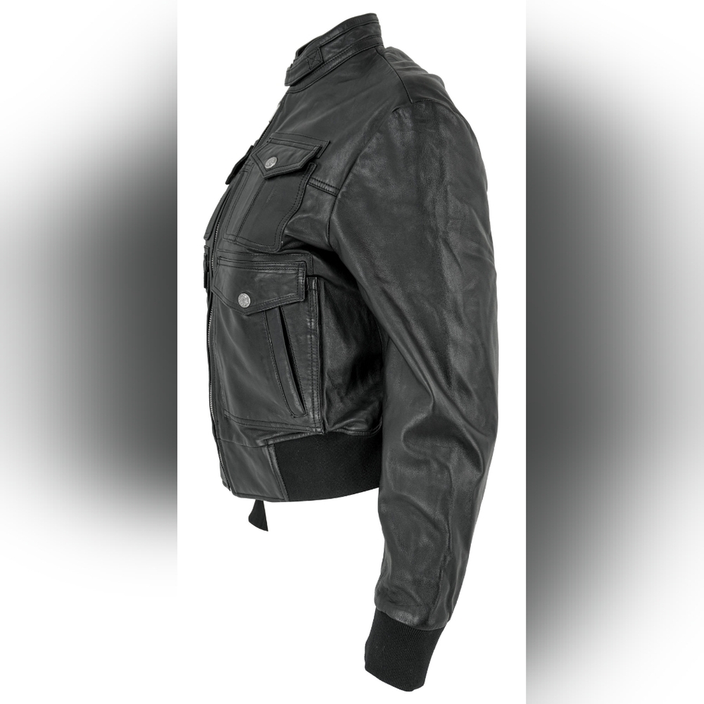 R13 Shrunken Biker Leather Jacket with Front Pockets, STILL FULL PRICE ELSEWHERE - Picture 7 of 8